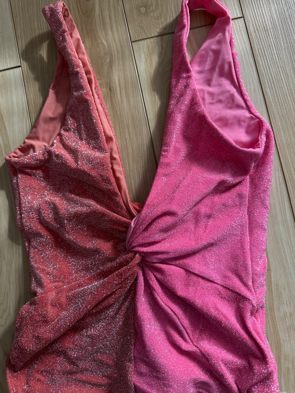 LAST DAY!  Pink sparkly one-piece swimsuit - One SIze - Picture 5 of 5
